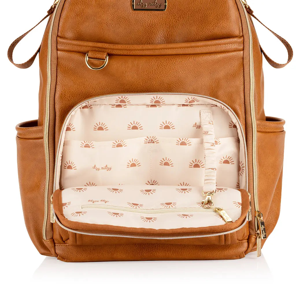Itzy Ritzy Cognac Boss Plus Backpack Diaper bag