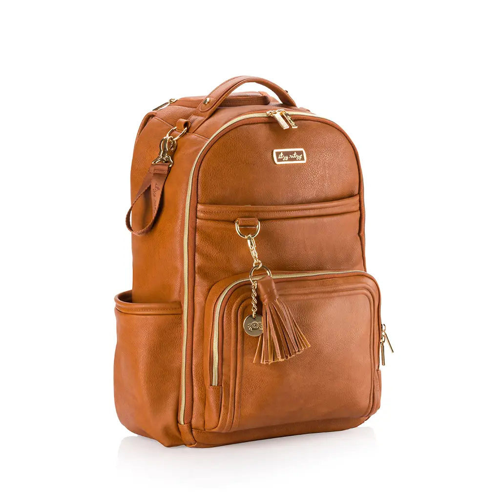 Itzy Ritzy Cognac Boss Plus Backpack Diaper bag