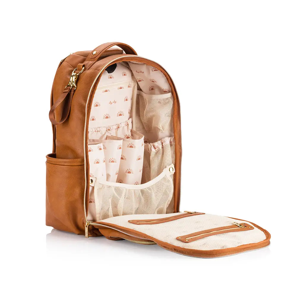 Itzy Ritzy Cognac Boss Plus Backpack Diaper bag