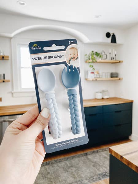 Itzy Ritzy Sweetie Spoons Spoon + Fork Set Blue