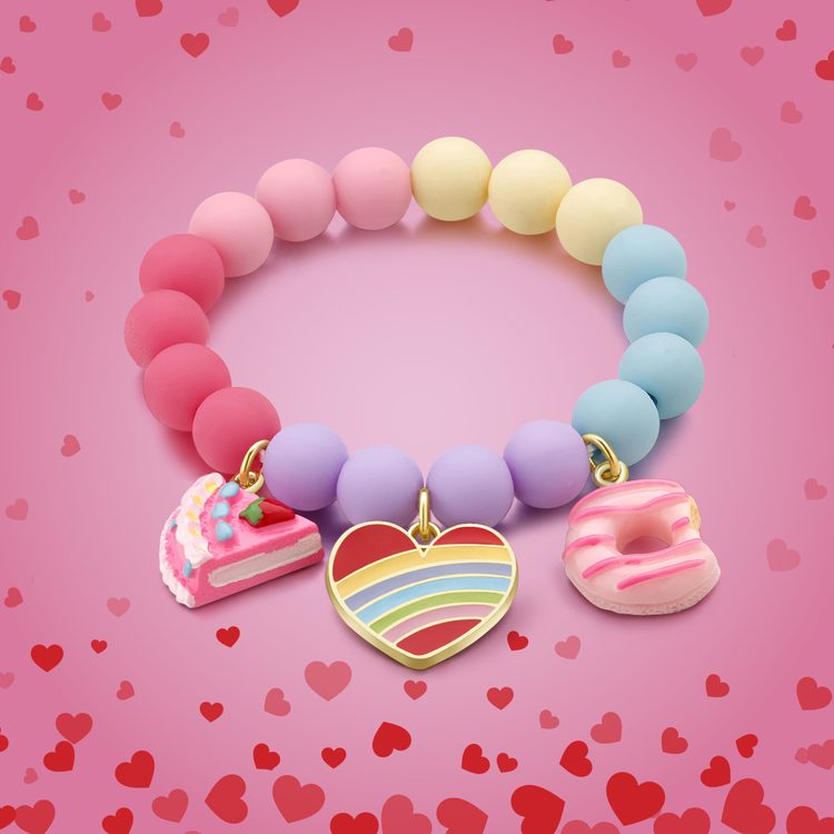 Charming Whimsy Bracelet Rainbow Heart