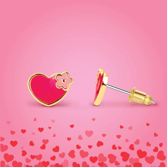 Cutie Enamel Studs Hearts and Flowers