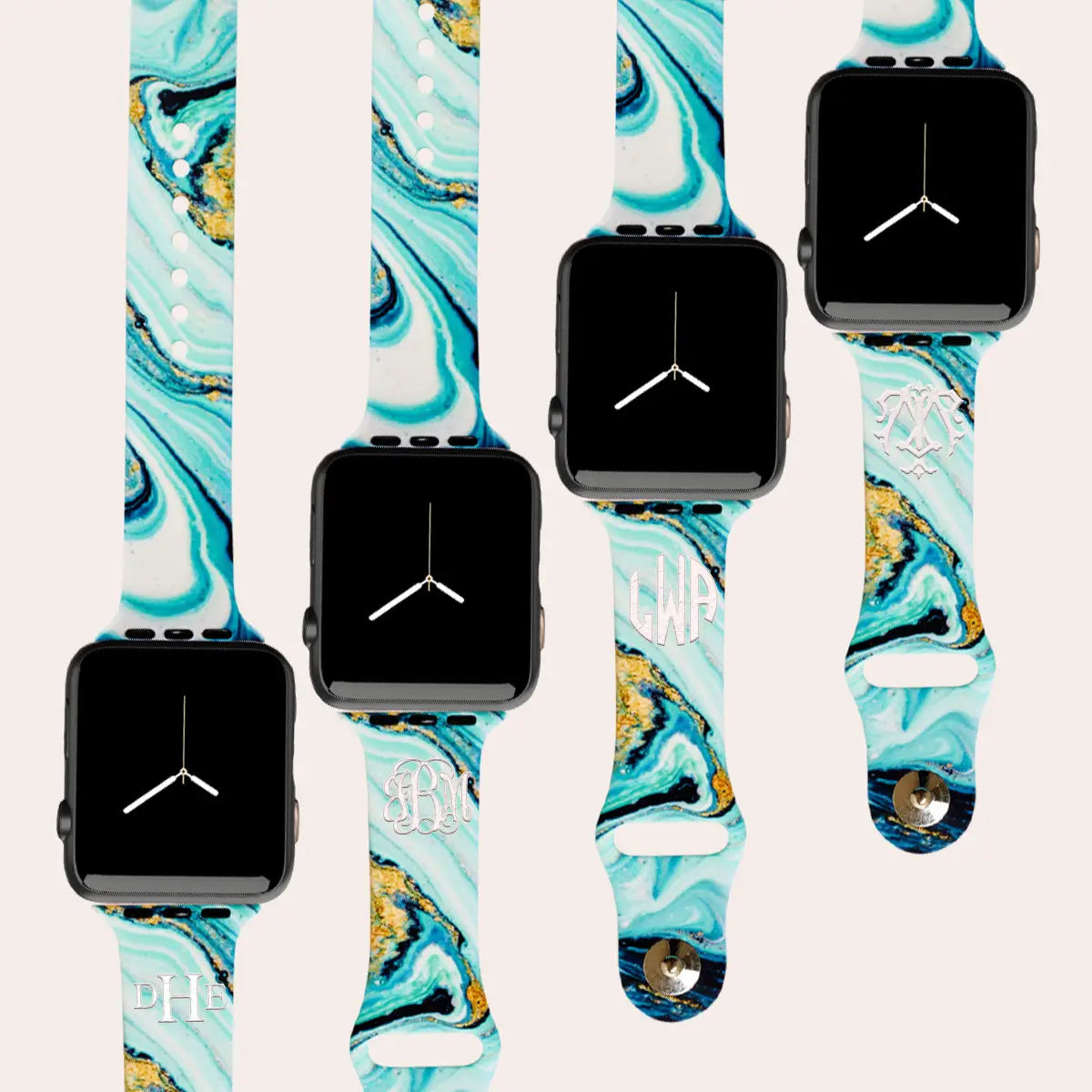 Viv & Lou Teal Marble Watch Band