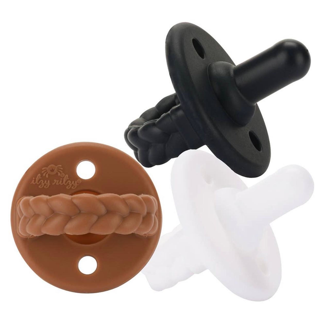 Sweetie Soother Cable Pacifier, Set Of 3, Coffee/Cream
