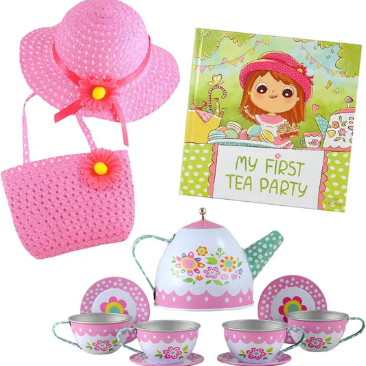 My First Tea Party Gift Set w/ Book, Tea Set, Hat & Purse