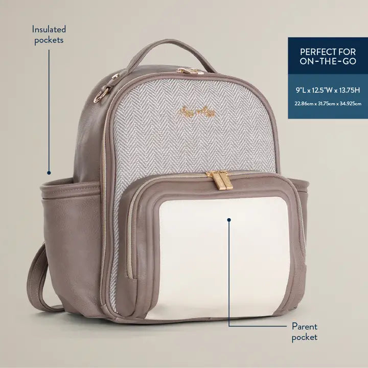 Itzy Ritzy Vanilla Latte Mini PLUS Backpack Diaper Bag