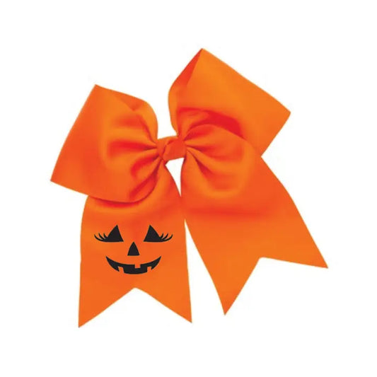 Viv & Lou Girls Jackie-O-Lantern Orange Bow