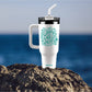 Kerusso 40 oz Stainless Steel Mug with Straw Be Joyful