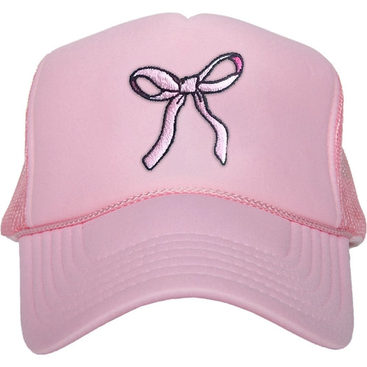 Katydid Light Pink Coquette Pink Bow Trendy Foam Trucker Hat