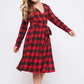 Girls GTOG Red Black Buffalo Plaid Mini Dress