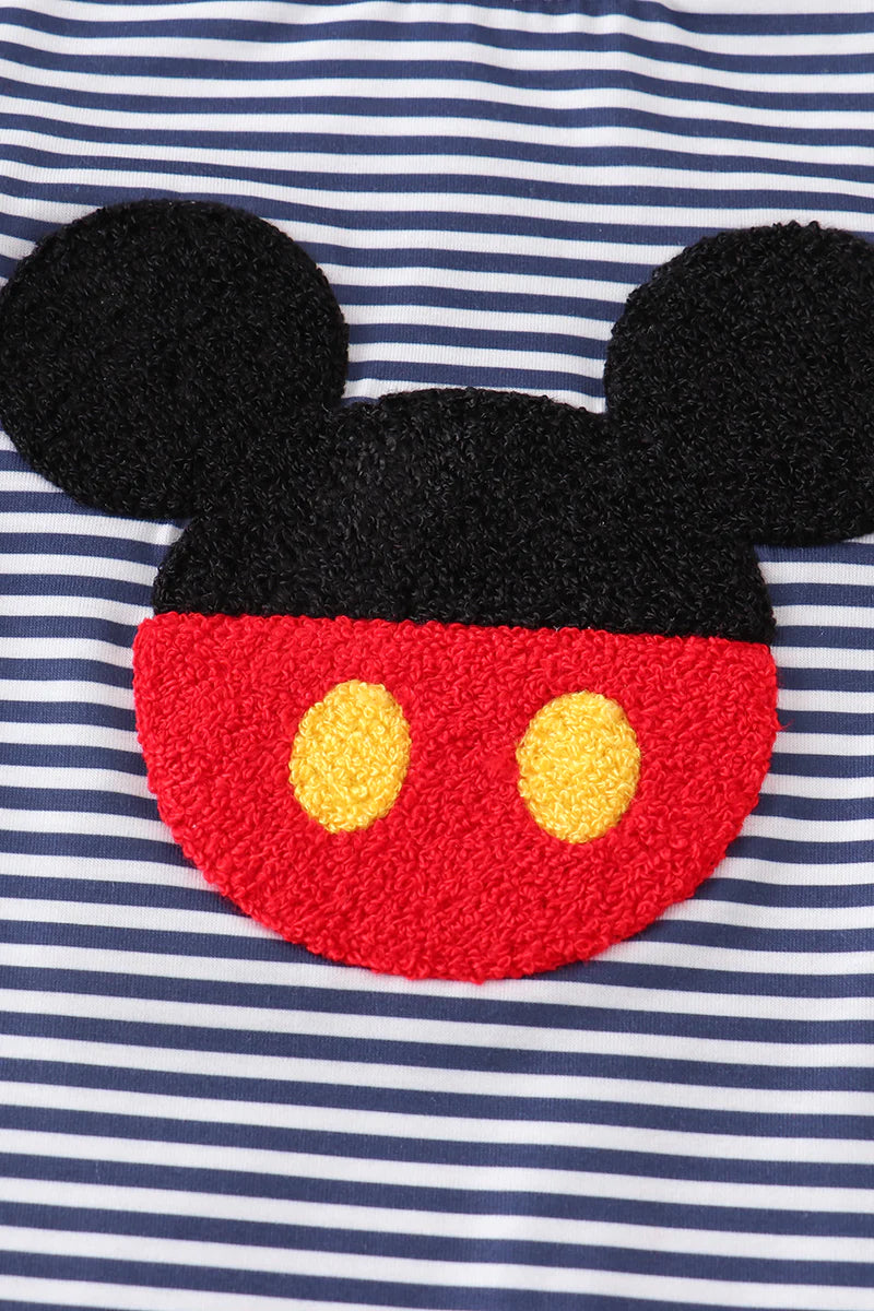Boys Stripe Mickey French Knot Top