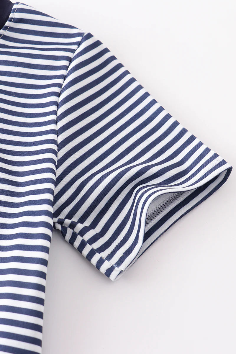 Boys Stripe Mickey French Knot Top