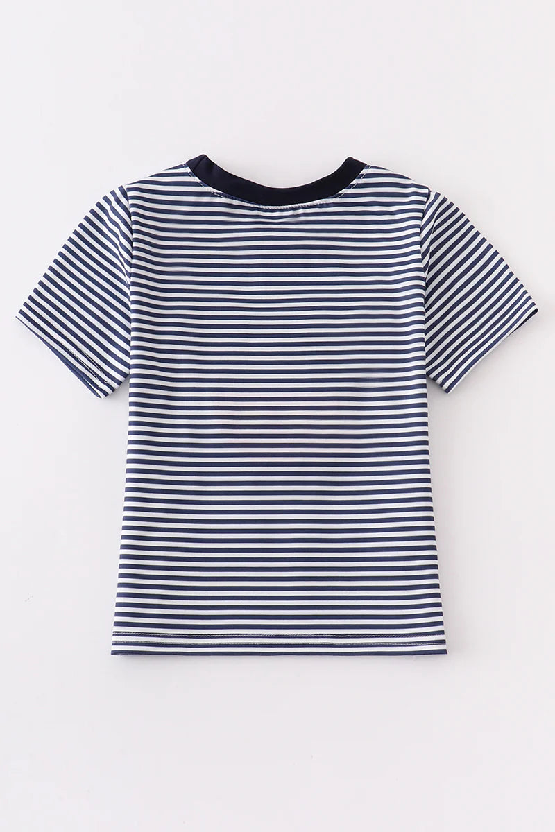 Boys Stripe Mickey French Knot Top