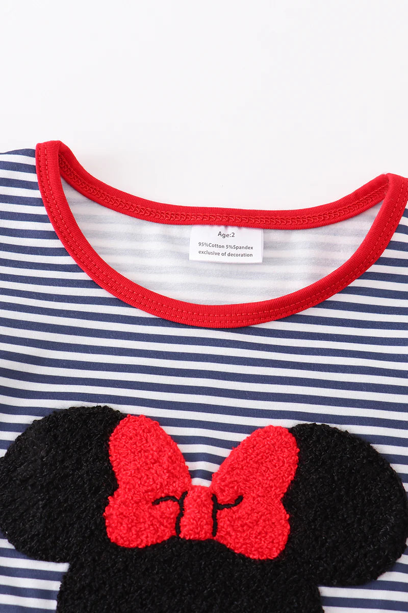Girls Stripe Minnie French Knot Top