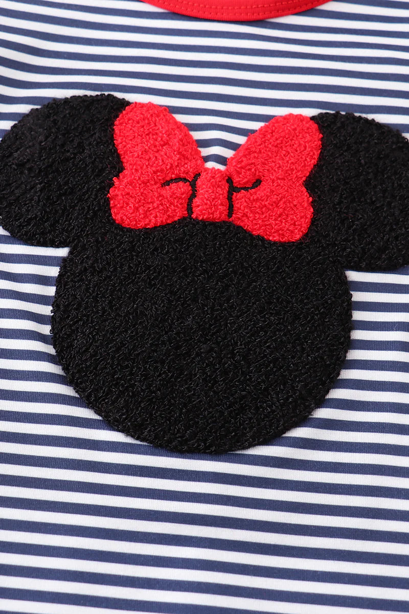 Girls Stripe Minnie French Knot Top