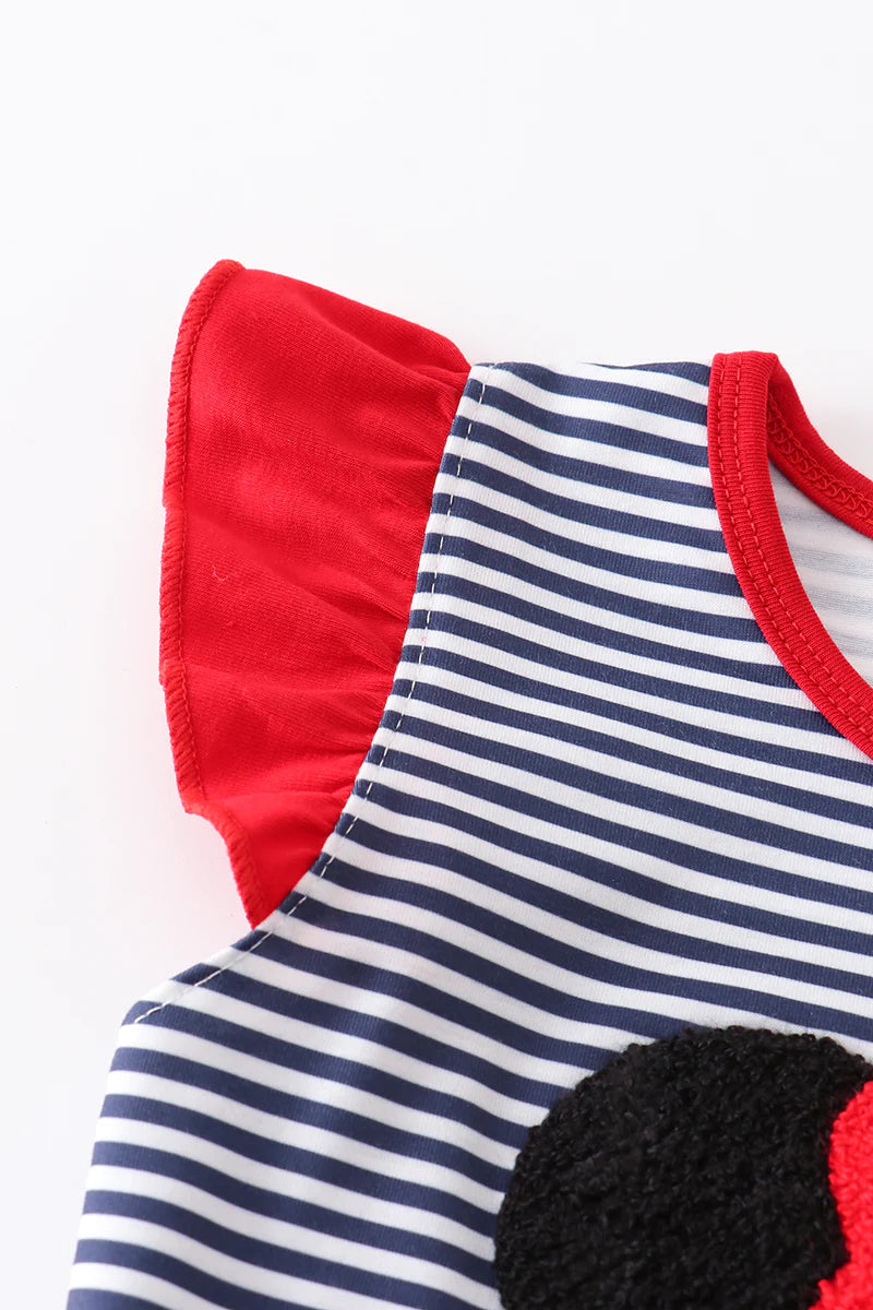 Girls Stripe Minnie French Knot Top