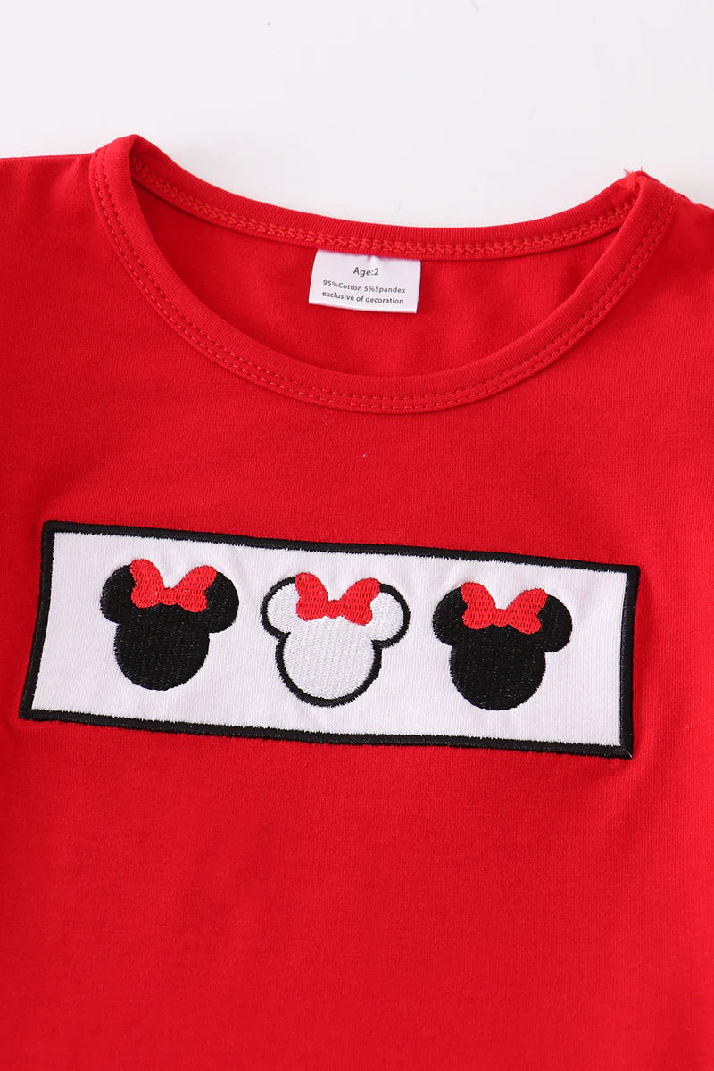 Girls Red Minnie Embroidery Set