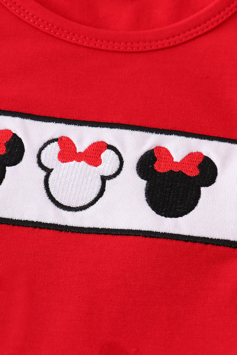 Girls Red Minnie Embroidery Set