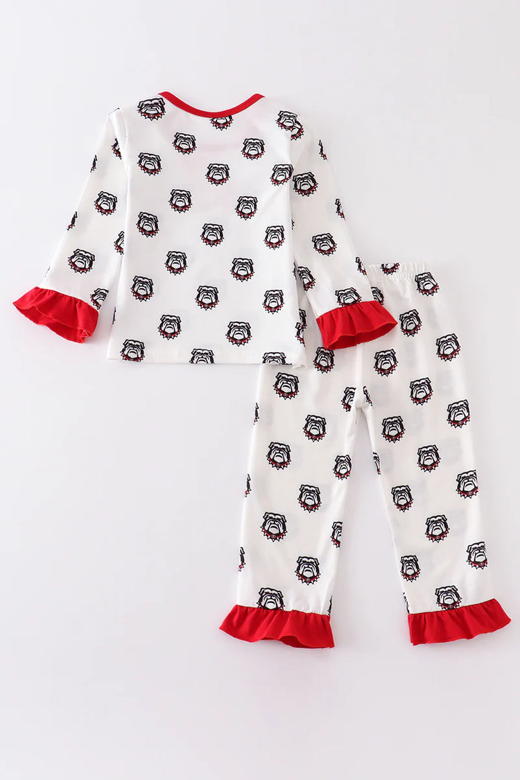 Girls Georgia Bulldog Print Pajamas Set