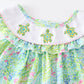 Girls Lily Print Turtle Embroidery Dress