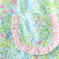 Girls Lily Print Turtle Embroidery Dress