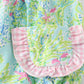 Girls Lily Print Turtle Embroidery Bubble