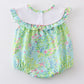 Girls Lily Print Turtle Embroidery Bubble