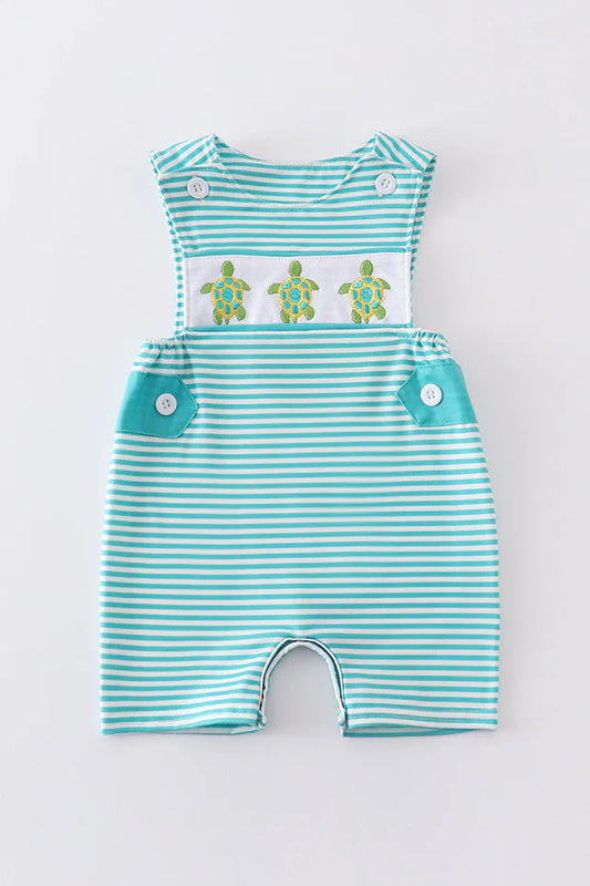 Boys Striped Print Turtle Embroidery JonJon