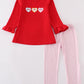 Girls Red Valentine's Day Candy Heart Embroidery Set