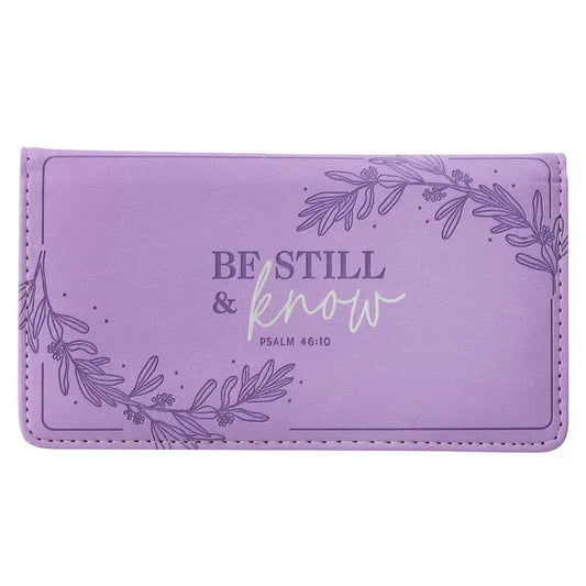Checkbook Wallet Purple, Be Still & Know Ps. 46:10