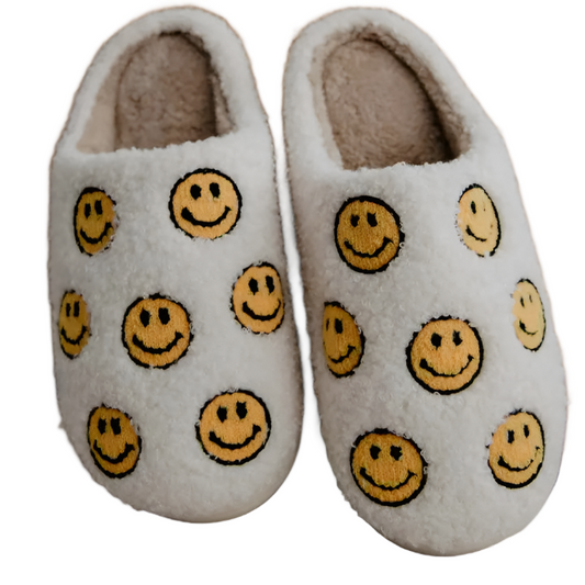 Katydid Happy Face All Over Sherpa Slippers