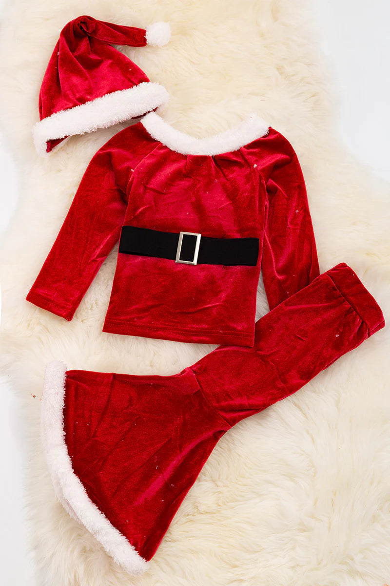 Girls Miss Santa Red Velvety 4 Piece Set