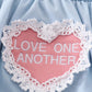 Girls Blue Valentine’s Day Heart Appliqué Bubble