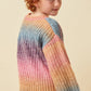 Girls Pink Ombre Striped Chunky Knit Sweater