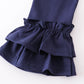 Girls Navy Ruffle Double Layered Pants