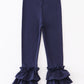 Girls Navy Ruffle Double Layered Pants