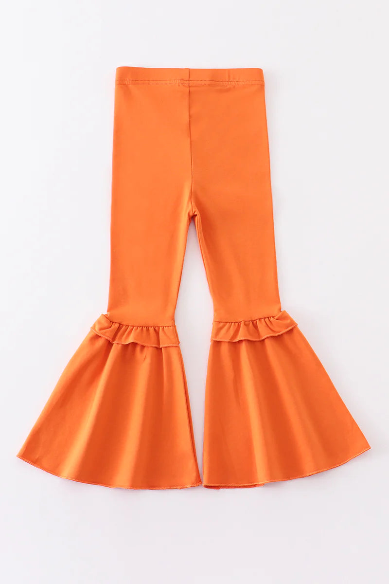 Girls Orange Bell Pants