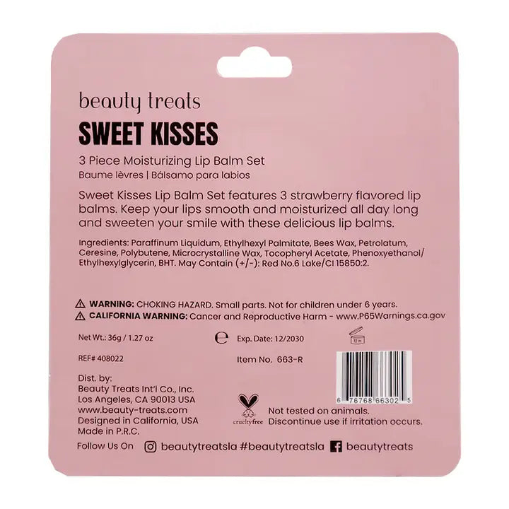 Beauty Treats Sweet Kisses Strawberry Lip Balms