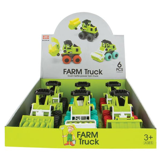 6" Friction-Powered Toy Farming Trucks