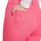 Womens Zenana High Rise Skinny Color Stretch Denim Cream Fuchsia