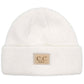 Baby C.C Suede Patch Beanie Hat White