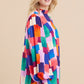 Womens Jodifl Multicolor Print Long Peasant Sleeves Top