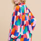 Womens Jodifl Multicolor Print Long Peasant Sleeves Top