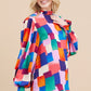 Womens Jodifl Multicolor Print Long Peasant Sleeves Top