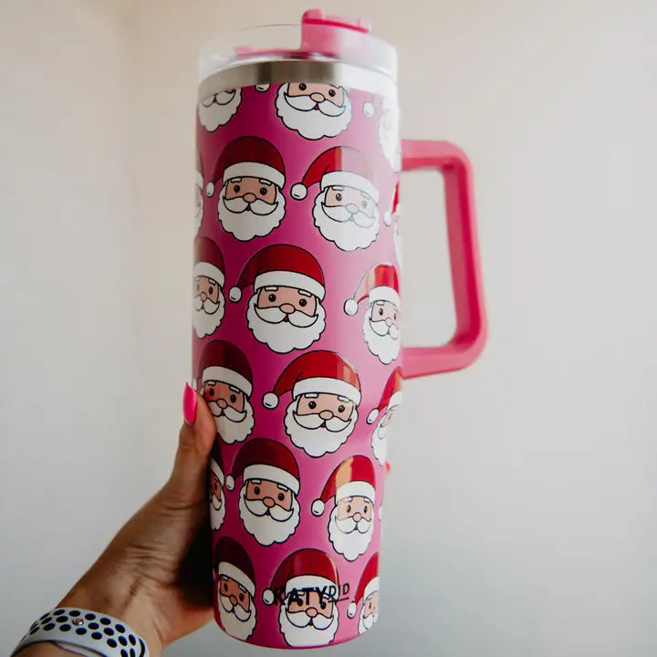 Katydid Pink Santa Claus Repeat Tumbler Cup