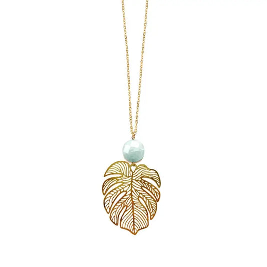 Viv & Lou Aqua Palm Bay Necklace