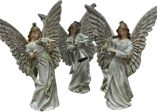 Ornament Resin Angel Astd Champagne Finish