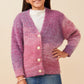 Girls Purple Lurex Mix Statement Button Cropped Cardigan