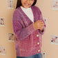 Girls Purple Lurex Mix Statement Button Cropped Cardigan