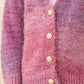 Girls Purple Lurex Mix Statement Button Cropped Cardigan